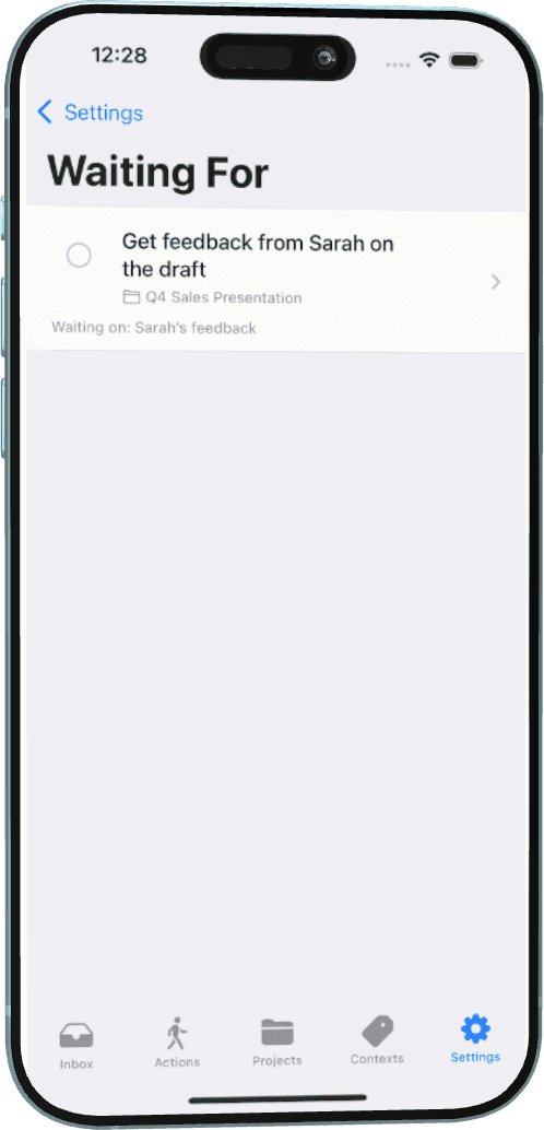 Clarify Waiting For list for delegated and pending items